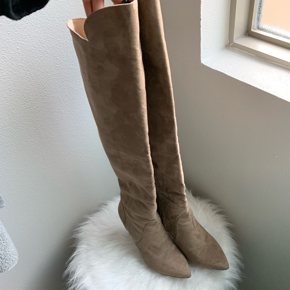 Faux Suede Over the knee Boots